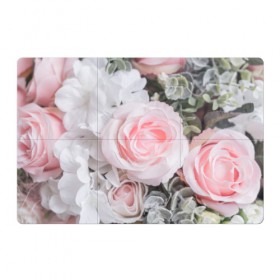 Магнитный плакат 3Х2 с принтом розы в Курске, Полимерный материал с магнитным слоем | 6 деталей размером 9*9 см | букет | винтаж | зелень | листья | розовые розы | романтика | цветы