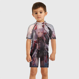 Детский купальный костюм 3D с принтом Dark в Курске, Полиэстер 85%, Спандекс 15% | застежка на молнии на спине | anime | azur lane | аниме