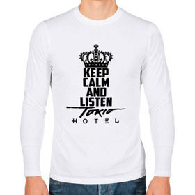 Мужской лонгслив хлопок с принтом Keep calm and listen Tokio Hotel в Курске, 100% хлопок |  | hotel | island | tokio | tokio hotel | альтернативный | билл каулитц | георг листинг | группа | густав шефер | отель | пауэр | поп | рок | синти | синтипоп | токийский | токио | том каулитц | хотель