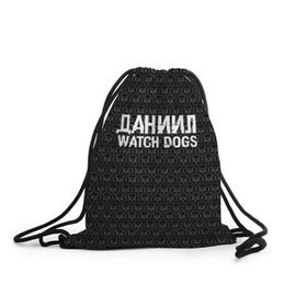 Рюкзак-мешок 3D с принтом Даниил Watch Dogs в Курске, 100% полиэстер | плотность ткани — 200 г/м2, размер — 35 х 45 см; лямки — толстые шнурки, застежка на шнуровке, без карманов и подкладки | 
