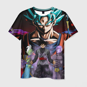 Мужская футболка 3D с принтом Темный Гоку в Курске, 100% полиэфир | прямой крой, круглый вырез горловины, длина до линии бедер | anime | dragon ball | драконий жемчуг | жемчуг дракона