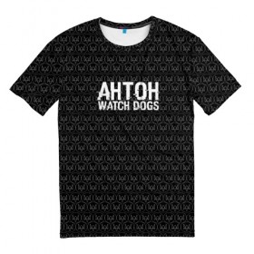 Мужская футболка 3D с принтом Антон Watch Dogs в Курске, 100% полиэфир | прямой крой, круглый вырез горловины, длина до линии бедер | 