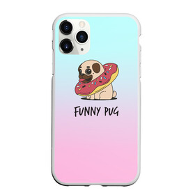 Чехол для iPhone 11 Pro матовый с принтом Funny PUG в Курске, Силикон |  | animals | dog | dogs | gradient | illustration | inscription | lettering | pug | puppy | градиент | животные | иллюстрация | леттеринг | мопс | надпись | песик | собаки | щенок