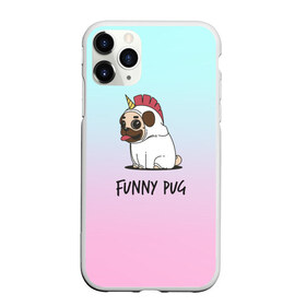 Чехол для iPhone 11 Pro матовый с принтом Funny PUG в Курске, Силикон |  | Тематика изображения на принте: animals | dog | dogs | gradient | illustration | inscription | lettering | pug | puppy | unicorn | градиент | единорог | животные | иллюстрация | леттеринг | мопс | надпись | песик | собаки | щенок