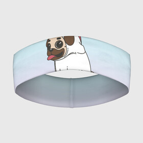 Повязка на голову 3D с принтом Funny PUG в Курске,  |  | animals | dog | dogs | gradient | illustration | inscription | lettering | pug | puppy | unicorn | градиент | единорог | животные | иллюстрация | леттеринг | мопс | надпись | песик | собаки | щенок