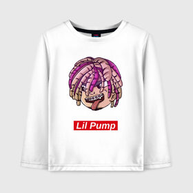 Детский лонгслив хлопок с принтом Lil Pump в Курске, 100% хлопок | круглый вырез горловины, полуприлегающий силуэт, длина до линии бедер | face | gang | lil | pump | rap | качер | лил | маленький | насос | памп | репер | рэпер | рэппер | с дредами