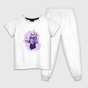 Детская пижама хлопок с принтом King Dice в Курске, 100% хлопок |  брюки и футболка прямого кроя, без карманов, на брюках мягкая резинка на поясе и по низу штанин
 | Тематика изображения на принте: cuphead | капхед | компьтерная игра