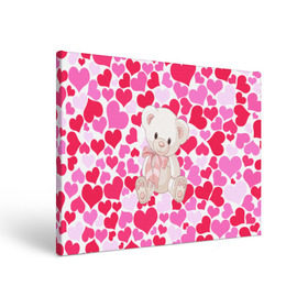 Холст прямоугольный с принтом Белый Мишка в Курске, 100% ПВХ |  | 14 февраля | bear | love | teddy | абстракция | арт | девушкам | день всех влюбленных | день святого валентина | животные | медведь | милые | мишка | сердечки | тедди