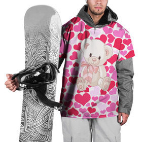 Накидка на куртку 3D с принтом Белый Мишка в Курске, 100% полиэстер |  | Тематика изображения на принте: 14 февраля | bear | love | teddy | абстракция | арт | девушкам | день всех влюбленных | день святого валентина | животные | медведь | милые | мишка | сердечки | тедди