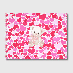 Альбом для рисования с принтом Белый Мишка в Курске, 100% бумага
 | матовая бумага, плотность 200 мг. | 14 февраля | bear | love | teddy | абстракция | арт | девушкам | день всех влюбленных | день святого валентина | животные | медведь | милые | мишка | сердечки | тедди