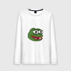 Мужской лонгслив хлопок с принтом Pepe frog в Курске, 100% хлопок |  | meme pepe мем прикол лягушка