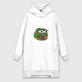 Платье-худи хлопок с принтом Pepe frog в Курске,  |  | meme pepe мем прикол лягушка