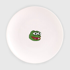 Тарелка 3D с принтом Pepe frog в Курске, фарфор | диаметр - 210 мм
диаметр для нанесения принта - 120 мм | meme pepe мем прикол лягушка