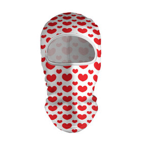 Балаклава 3D с принтом Красные сердечки в Курске, 100% полиэстер, ткань с особыми свойствами — Activecool | плотность 150–180 г/м2; хорошо тянется, но при этом сохраняет форму. Закрывает шею, вокруг отверстия для глаз кайма. Единый размер | 