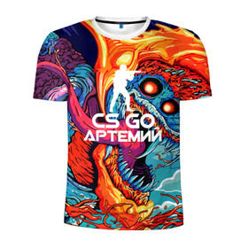 Мужская футболка 3D спортивная с принтом Артемий в стиле CS GO в Курске, 100% полиэстер с улучшенными характеристиками | приталенный силуэт, круглая горловина, широкие плечи, сужается к линии бедра | имена | скоростной зверь