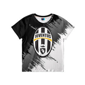 Детская футболка 3D с принтом Juventus в Курске, 100% гипоаллергенный полиэфир | прямой крой, круглый вырез горловины, длина до линии бедер, чуть спущенное плечо, ткань немного тянется | Тематика изображения на принте: juventus | футбол | ювентус