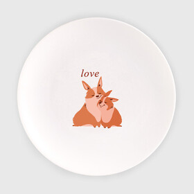 Тарелка с принтом Влюбленные Корги в Курске, фарфор | диаметр - 210 мм
диаметр для нанесения принта - 120 мм | корги | любовь | собаки