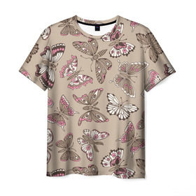 Мужская футболка 3D с принтом Чудо природы в Курске, 100% полиэфир | прямой крой, круглый вырез горловины, длина до линии бедер | Тематика изображения на принте: бабочки | романтика | цветы