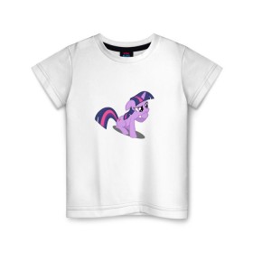Детская футболка хлопок с принтом My little pony Твайлайт Спаркл в Курске, 100% хлопок | круглый вырез горловины, полуприлегающий силуэт, длина до линии бедер | Тематика изображения на принте: my little pony | твайлайт спаркл