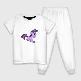 Детская пижама хлопок с принтом My little pony Твайлайт Спаркл в Курске, 100% хлопок |  брюки и футболка прямого кроя, без карманов, на брюках мягкая резинка на поясе и по низу штанин
 | my little pony | твайлайт спаркл