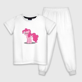 Детская пижама хлопок с принтом My little pony Пинки Пай в Курске, 100% хлопок |  брюки и футболка прямого кроя, без карманов, на брюках мягкая резинка на поясе и по низу штанин
 | my little pony | пинки пай
