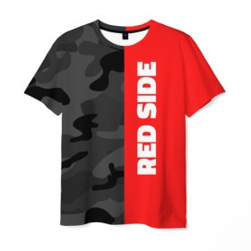 Мужская футболка 3D с принтом Military Red Side в Курске, 100% полиэфир | прямой крой, круглый вырез горловины, длина до линии бедер | военный | камуфляж | красный | мода | стиль | тренд