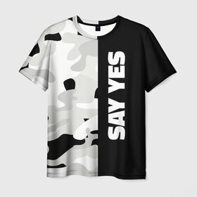 Мужская футболка 3D с принтом Military Say Yes в Курске, 100% полиэфир | прямой крой, круглый вырез горловины, длина до линии бедер | военный | камуфляж | мода | стиль | тренд | черный