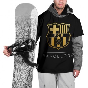Накидка на куртку 3D с принтом Barcelona Gold Edition в Курске, 100% полиэстер |  | barcelona | champions | gold | league | spain | style | барселона | испания | лига | чемпионов
