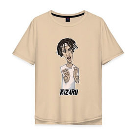 Мужская футболка хлопок Oversize с принтом KIZARU в Курске, 100% хлопок | свободный крой, круглый ворот, “спинка” длиннее передней части | kizaru | rap | кизару | олег нечипоренко | реп
