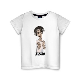Детская футболка хлопок с принтом KIZARU в Курске, 100% хлопок | круглый вырез горловины, полуприлегающий силуэт, длина до линии бедер | kizaru | rap | кизару | олег нечипоренко | реп