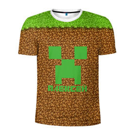 Мужская футболка 3D спортивная с принтом Алексей-Minecraft в Курске, 100% полиэстер с улучшенными характеристиками | приталенный силуэт, круглая горловина, широкие плечи, сужается к линии бедра | алексей | алеша | крипер | леха | леша | майнкрафт
