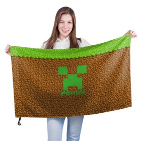 Флаг 3D с принтом Роман-Minecraft в Курске, 100% полиэстер | плотность ткани — 95 г/м2, размер — 67 х 109 см. Принт наносится с одной стороны | 