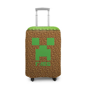 Чехол для чемодана 3D с принтом Глеб-Minecraft в Курске, 86% полиэфир, 14% спандекс | двустороннее нанесение принта, прорези для ручек и колес | крипер | майнкрафт