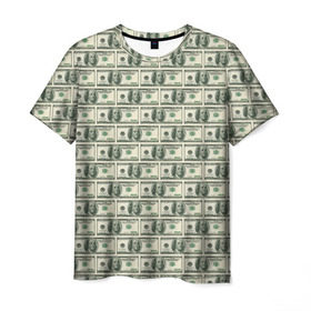 Мужская футболка 3D с принтом Доллары в Курске, 100% полиэфир | прямой крой, круглый вырез горловины, длина до линии бедер | dollars | money | usa | деньги | доллар | паттерн | сша