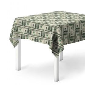 Скатерть 3D с принтом Доллары в Курске, 100% полиэстер (ткань не мнется и не растягивается) | Размер: 150*150 см | dollars | money | usa | деньги | доллар | паттерн | сша