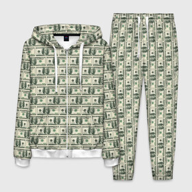 Мужской костюм 3D с принтом Доллары в Курске, 100% полиэстер | Манжеты и пояс оформлены тканевой резинкой, двухслойный капюшон со шнурком для регулировки, карманы спереди | dollars | money | usa | деньги | доллар | паттерн | сша
