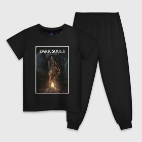Детская пижама хлопок с принтом Dark Souls Remastered в Курске, 100% хлопок |  брюки и футболка прямого кроя, без карманов, на брюках мягкая резинка на поясе и по низу штанин
 | dark souls | praise the sun | you died | дарк соулс | темные души