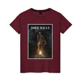 Женская футболка хлопок с принтом Dark Souls Remastered в Курске, 100% хлопок | прямой крой, круглый вырез горловины, длина до линии бедер, слегка спущенное плечо | dark souls | praise the sun | you died | дарк соулс | темные души