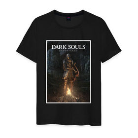 Мужская футболка хлопок с принтом Dark Souls Remastered в Курске, 100% хлопок | прямой крой, круглый вырез горловины, длина до линии бедер, слегка спущенное плечо. | dark souls | praise the sun | you died | дарк соулс | темные души