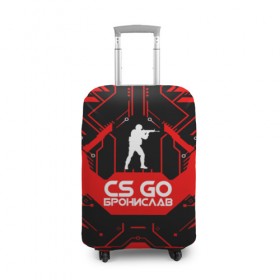 Чехол для чемодана 3D с принтом Counter Strike-Бронислав в Курске, 86% полиэфир, 14% спандекс | двустороннее нанесение принта, прорези для ручек и колес | 