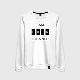 Женский свитшот хлопок с принтом BTS I am Park Jiminned в Курске, 100% хлопок | прямой крой, круглый вырез, на манжетах и по низу широкая трикотажная резинка  | Тематика изображения на принте: bangtan | bangtan boys | bangtan sonyeondan | bts | bts jimin | jimin | k pop | park jimin | арми | бантан | бтс | бтс арми | бтс чимин | к поп | кей поп | пак чимин | чимин