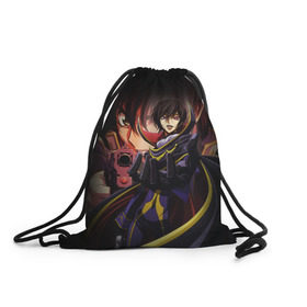 Рюкзак-мешок 3D с принтом Code Geass_8 в Курске, 100% полиэстер | плотность ткани — 200 г/м2, размер — 35 х 45 см; лямки — толстые шнурки, застежка на шнуровке, без карманов и подкладки | Тематика изображения на принте: код гиасс | лелуш | лелуш ламперуж