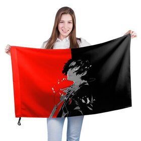 Флаг 3D с принтом Persona в Курске, 100% полиэстер | плотность ткани — 95 г/м2, размер — 67 х 109 см. Принт наносится с одной стороны | Тематика изображения на принте: persona
