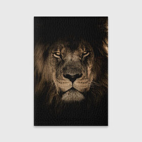 Обложка для паспорта матовая кожа с принтом Лев в Курске, натуральная матовая кожа | размер 19,3 х 13,7 см; прозрачные пластиковые крепления | животные | кошка | лев | мордочка | природа | тигр | хищник