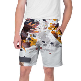 Мужские шорты 3D с принтом Abstraction flower в Курске,  полиэстер 100% | прямой крой, два кармана без застежек по бокам. Мягкая трикотажная резинка на поясе, внутри которой широкие завязки. Длина чуть выше колен | 