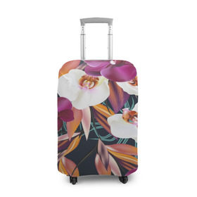 Чехол для чемодана 3D с принтом Орхидея в Курске, 86% полиэфир, 14% спандекс | двустороннее нанесение принта, прорези для ручек и колес | flower | букет | краски | орхидеи | природа | текстуры | тропики | тропический | цветочки | цветы