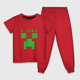 Детская пижама хлопок с принтом Слава - Minecraft в Курске, 100% хлопок |  брюки и футболка прямого кроя, без карманов, на брюках мягкая резинка на поясе и по низу штанин
 | вячеслав | крипер | майнкрафт