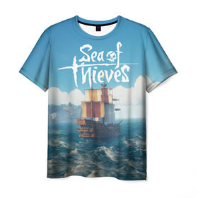 Мужская футболка 3D с принтом Sea of Thieves в Курске, 100% полиэфир | прямой крой, круглый вырез горловины, длина до линии бедер | pirates | sea of thieves | пираты