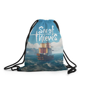 Рюкзак-мешок 3D с принтом Sea of Thieves в Курске, 100% полиэстер | плотность ткани — 200 г/м2, размер — 35 х 45 см; лямки — толстые шнурки, застежка на шнуровке, без карманов и подкладки | pirates | sea of thieves | пираты