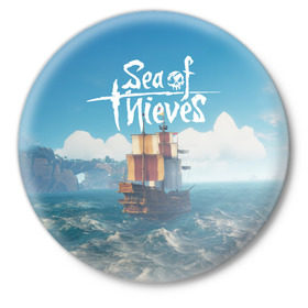 Значок с принтом Sea of Thieves в Курске,  металл | круглая форма, металлическая застежка в виде булавки | pirates | sea of thieves | пираты